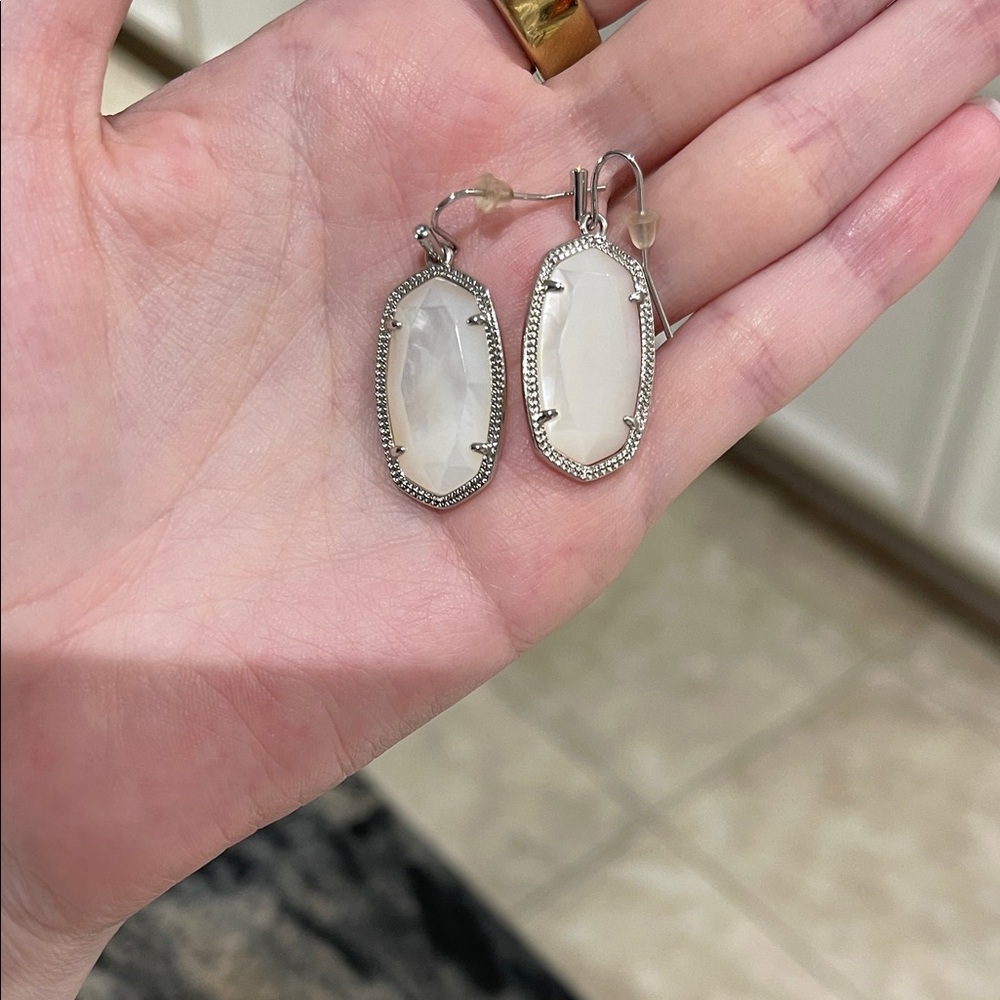 Kendra Scott Elegant Silver and White Earrings